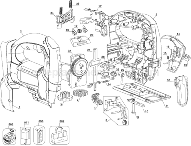 Part Location Diagram of 582601-00 DeWALT Actuator